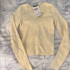 Brandy Melville Cream Long Sleeve Top
